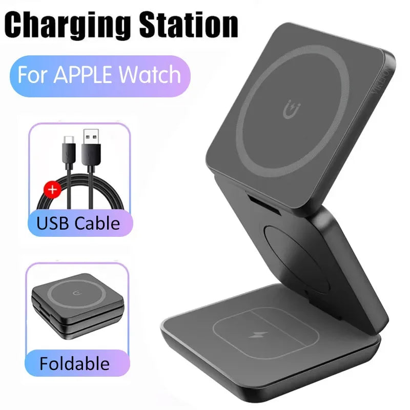 3 in 1 Foldable Magnetic Wireless Charger Stand For Magsafe iPhone 1615 14 13 12 Apple Watch 8 7 6 Airpods Fast Charging Station