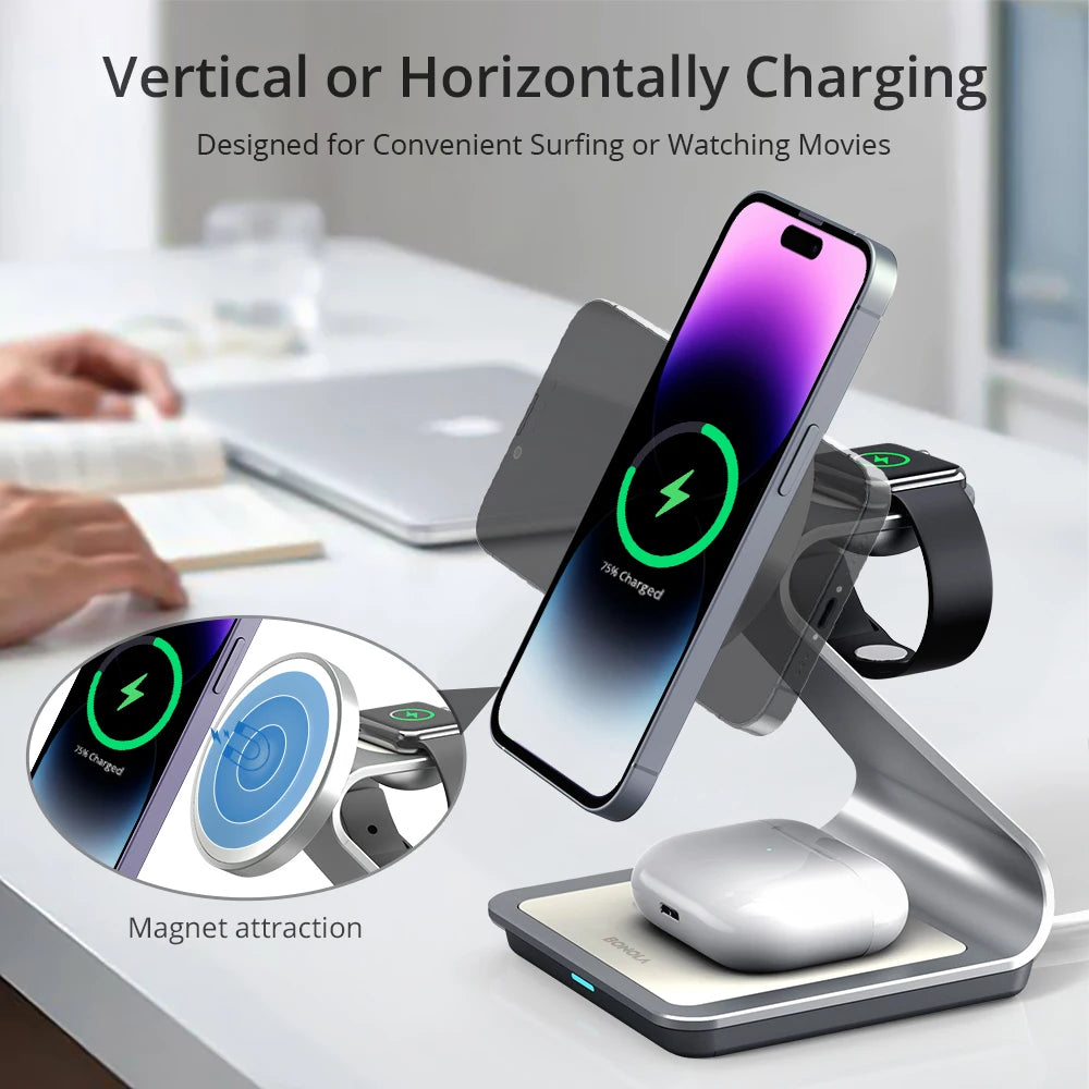 Magnetic 3 in 1 Wireless Charger for iPhone